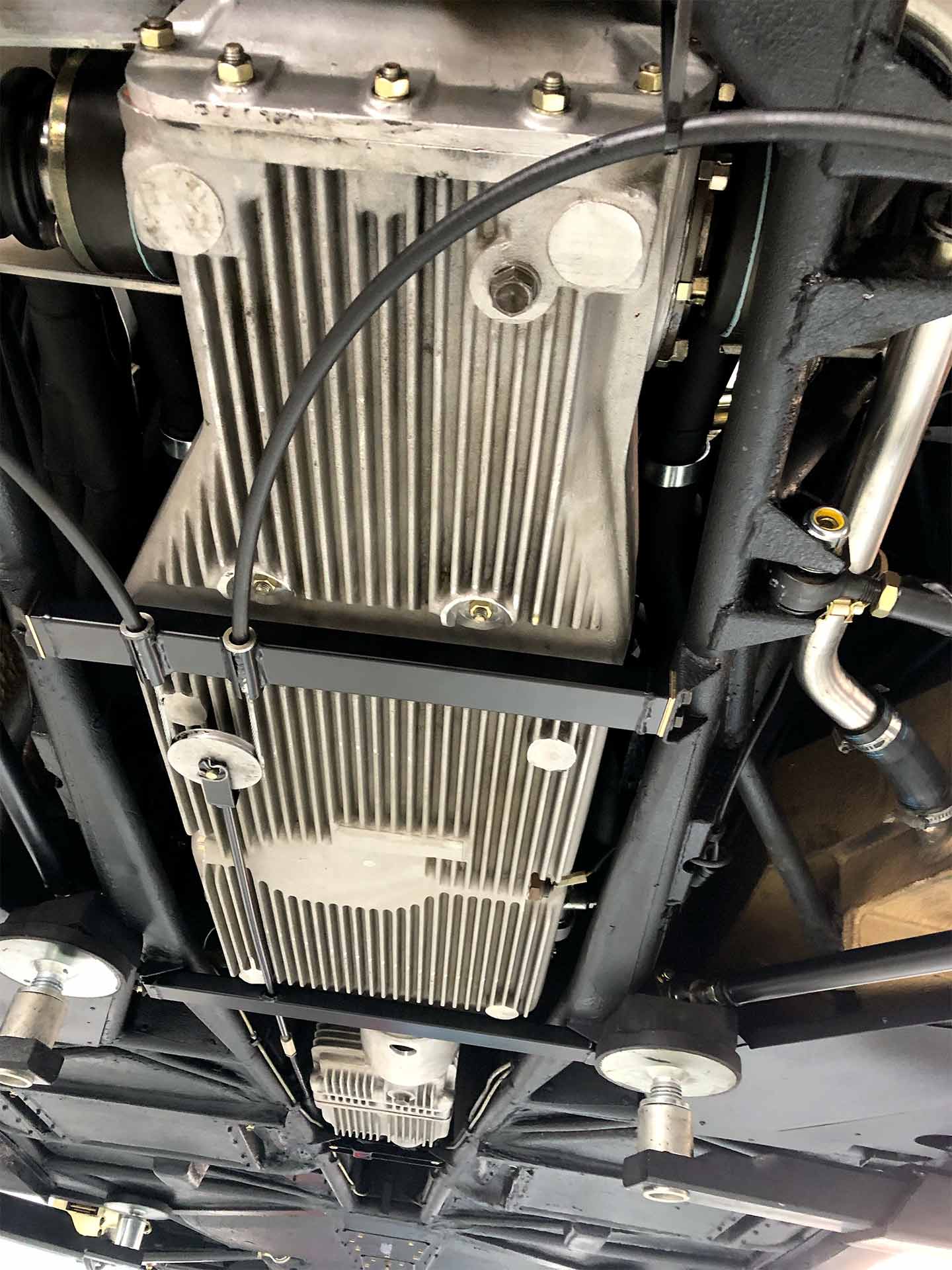 Lamborghini Countach restoration chassis gearbox underbody